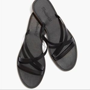 Madewell Skinny Strap Boardwalk Sandals in Black